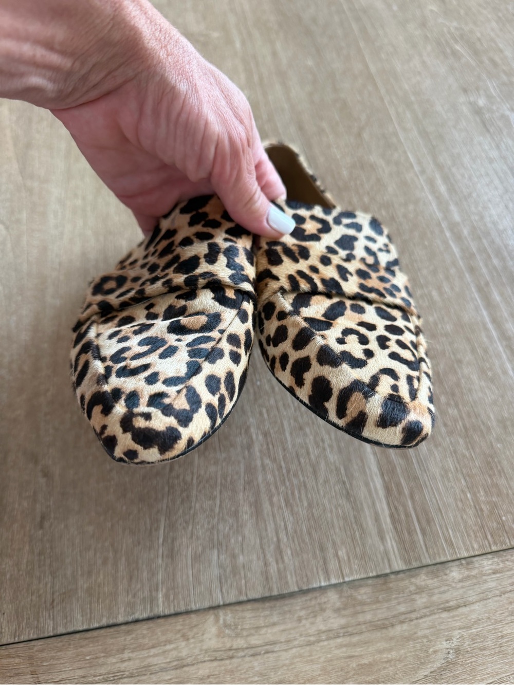 Steve Madden Leopard Print Pointed Toe Loafers - Tan, Black - Picture 6 of 7